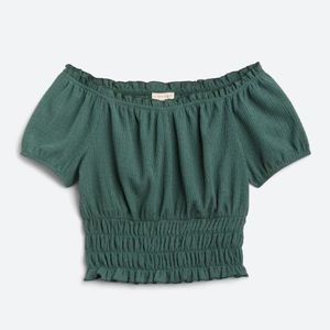 The General Good Piper Off The Shoulder Knit Top M Green